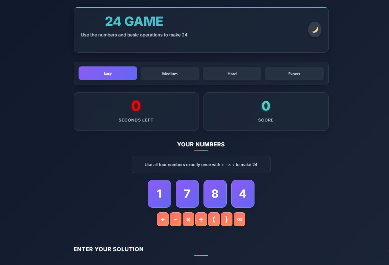 24 game math puzzle
