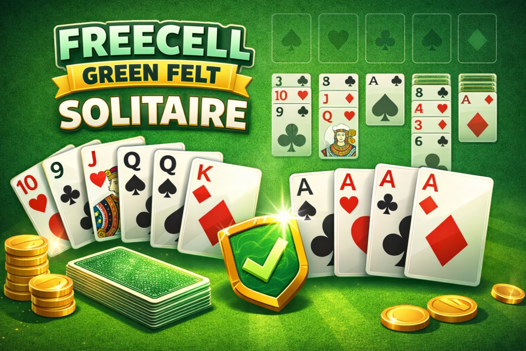 FreeCell Green Felt Solitaire Green Felt