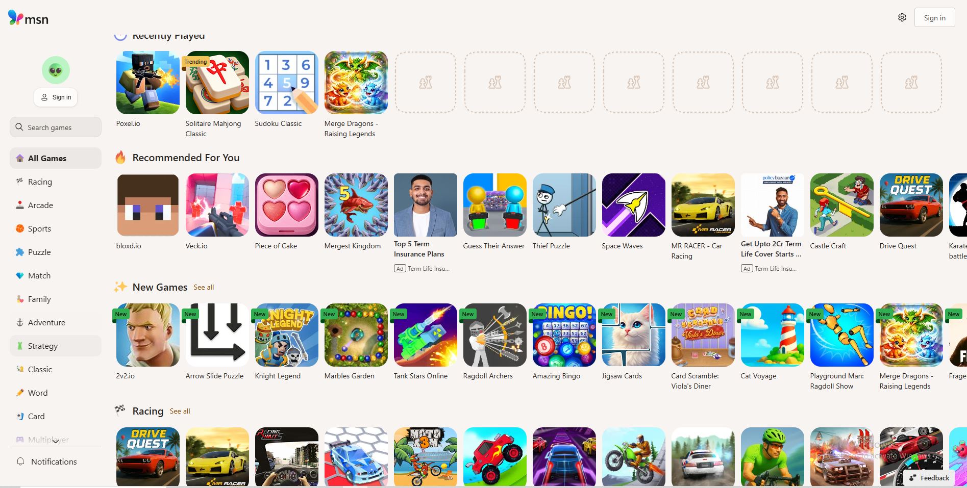 MSN Games Free Online